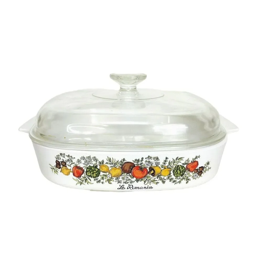 VTG 70s Corning Ware French Spice La Romarin Casserole Dish & Domed Lid A-10-B